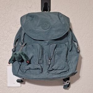 Kipling Teal Backpack with Keychain